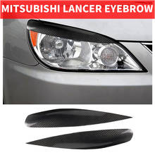 2PCS Car Styling Real Carbon Fiber Headlight Eyebrow Eyelids For Mitsubishi Lancer Railliart Sport Trim Cover Sticker 2004-2006 2024 - buy cheap