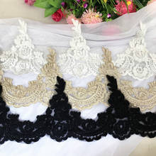 3 jardas/lote decoração para casa vestido de casamento revestimento de renda osso dourado preto e branco roupas cortina acessórios de tecido para decoração 2024 - compre barato