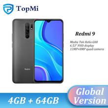 В наличии! Глобальная версия Xiaomi Redmi 9 мобильный телефон 4 Гб 64 Гб Helio G80 Восьмиядерный 13 МП AI камера 6,53 "дисплей 5020 мАч батарея 2024 - купить недорого