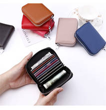 Multi-document Leather Wallet Bank/ID/Credit Card Holder Unisex Creative Business Purses Fashion Zipper Multi-function Card Case 2024 - buy cheap