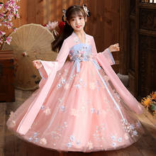 Meninas chinesas tradicionais traje de fadas roupa de ano novo para a menina vestido hanfu crianças estilo chinês tang fotografia cosplay 2024 - compre barato