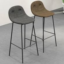 Барный стул, нордический простой тканевый мягкий барный стул, креативный высокий стул, барный стул, барный стул, стул, высокий стул 2024 - купить недорого