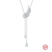 2020 Fashion Charm 925 Sterling Silver Original 1:1 Copy, Light Feather Elegant And Elegant Necklace Female Luxury Jewelry Gifts 2024 - buy cheap