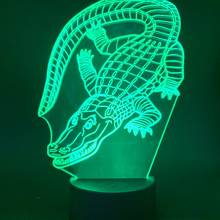 Luz Led nocturna de cocodrilo para niños, lámpara 3D que cambia de Color, con Sensor táctil, para regalo 2024 - compra barato