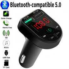 Car Bluetooth-compatible 5.0 FM Transmitter Car Kit MP3 Music Player Wireless Handsfree Audio Receiver Dual USB Fast Charge 3.1A 2024 - buy cheap