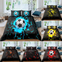3D Digital Printed Black Bedding Set Football Duvet Cover with Pillow Shame Bedroom Decor King Queen Double Size 2/3pcs Bedlines 2024 - buy cheap