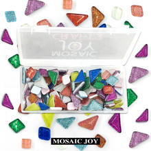 Azulejos de mosaico de vidro com glitter rhombus, cores variadas para artesanato diy, decoração de arte, hobby, atacado, em massa, 150g peças 2024 - compre barato