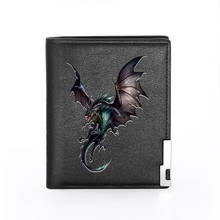 High Quality Luxury Flying Dragon Printing Leather Wallet  Credit Card Holder Short Male Slim Purse For Men 2024 - buy cheap