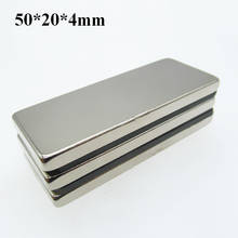 Wangyatian 2pcs 50 x 20 x 4 mm N35 Super Strong Neodymium Magnet Rare Earth Permanet Magnets 50*20*4mm 2024 - buy cheap