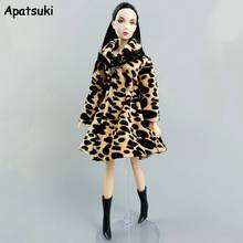 Leopard Winter Fur Coat for Barbie Doll Outfits Clothes for 1/6 BJD Doll Accessories Overcoat Parka Jacket DIY Toys For Children 2024 - buy cheap