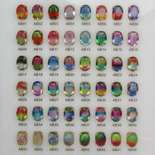 Бесплатная доставка, 48 шт. в наборе, разноцветные овальные синтетические Свободно сидящий стеклянный камень 2024 - купить недорого
