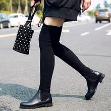 VANKARING women snow boots new autumn winter low heels round toe shoes woman black casual over the knee high boots shoes woman 2024 - buy cheap