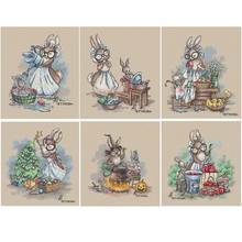 top Rabbit Grandmother Series Counted Cross Stitch  11CT 14CT DIY Chinese Cross Stitch Kits Embroidery Needlework Sets 2024 - buy cheap