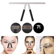 3 Point Stainless Steel Permanent Eyebrow Stencil Microblading Measure Makeup Tattoo Ruler Tools 2024 - buy cheap