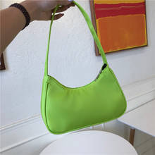 Bolsa de mão de náilon feminina, bolsa simples de mão colorida para mulheres, grande capacidade, de ombro, da moda 2024 - compre barato