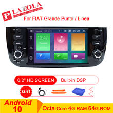 Autoradio 1din android 10 reprodutor de rádio estéreo dos multimédios do carro navegação gps para fiat grande punto linea 2012-2016 nenhum carplay de dvd 2024 - compre barato