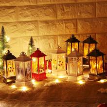 YO CHO-lámpara colgante de Navidad, farol Vintage de Papá Noel, muñeco de nieve, castillo, decoración de fiesta, farol LED, suministro creativo de Navidad 2024 - compra barato