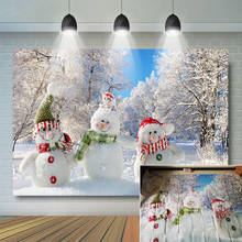 Christmas Snowman Backdrop for Photography Party Forest Background Snowfalke Party New Year Party Decoration 2024 - buy cheap