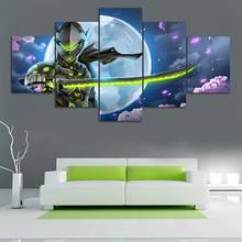 Modular Canvas Painting 5 Panel Overwatch Genji Pictures Modern Printed Poster Wall Art for Living Room Video Game Home Decor 2024 - buy cheap