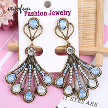 Veyofun Ethnic Acrylic Peacock tail Drop Earrings Vintage 2 Color Dangle Earrings Jewelry For Women New 2024 - buy cheap