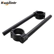 Nuoxintr-Manillar de fibra de carbono para motocicleta, negro, ajustable, para carreras, 50 MM, horquilla con Clip 2024 - compra barato