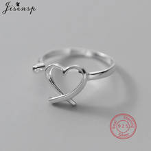 Genuine 925 Sterling Silver Ring Temperament Sweet Hollow Love Heart Finger Rings for Women Girlfriend Silver 925 Jewelry Gift 2024 - buy cheap