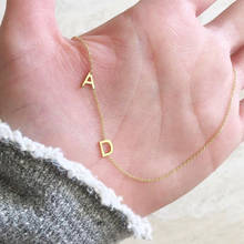 Cute Double Letters Necklace Stainless Steel Alphabet Jewelry Personalized 1-8 Initials Custom Chain Necklace Friendship Gifts 2024 - buy cheap
