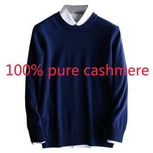 New Arrival High Quality Men 100%Pure Cashmere Pullover Sweater Knitted Casual Computer Knitted O-neck Pullovers Size MLXL2XL3XL 2024 - buy cheap