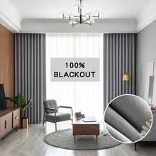 Linen 100% Blackout Curtains For Bedroom Full Shading Curtains Drapes Window Treatment for Living Room Custom Made Blinds 2024 - buy cheap
