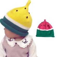 Вязаные шапки для младенцев, шапки с арбузом для малышей, модная шапка для девочек и мальчиков, зимняя теплая шапка, шерстяные шапки для малышей SZ01 2024 - купить недорого