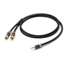 HI-End rca кабель аудио сигнал провода разъем 3,5 мм от одного до двух RCA Интерфейс hifi amp аудио, 3,5 мм штекер до 2 RCA штекер для Subwoof 2024 - купить недорого