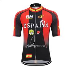 2020, велосипедная Джерси la Испания, красная, Черная Мужская велосипедная одежда, командная одежда, велосипедная одежда, дорожный горный велосипед, защита от пота 2024 - купить недорого