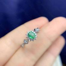 Женское кольцо с натуральным изумрудом из серебра 925 пробы, роскошная атмосфера, благородное и элегантное 2024 - купить недорого