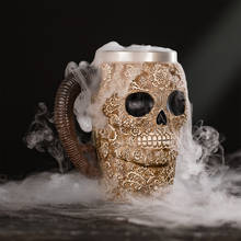 Pattern Skull Shofar Beer Mug 3D Ghost Head Water Cup Tankard Resin Stainless Steel Mug Coffee Cup Halloween Atmosphere cup 2024 - buy cheap