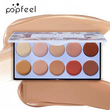 POPFEEL-paleta de corrector Facial, 10 colores, cobertura completa, crema correctora de sangre roja y acné, imprimación de Base de palo impermeable de larga duración 2024 - compra barato