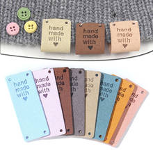 20Pcs Garment Label Tags Hand Made With Love Leather Label For Clothes Handmade Label Sewing Tags Knitting Accessories 2024 - buy cheap
