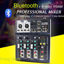 Jiy-mixer de som com usb, profissional, 4 canais, amplificador, console de mixagem, microfone digital, para karaokê 2024 - compre barato
