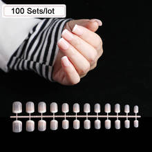 100PCS Classical French Fake Nails Acrylic Full Nail Tips Artificial Nails Kit False Nails Toes Fingers Nail Art press on nails 2024 - buy cheap