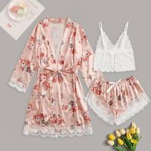 Women's Spring And Summer Pajamas set Camisole Shorts Nightgown Satin Silk  Nightdress Underwear Sleepwear пижама женская M* 2024 - buy cheap