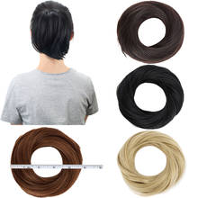 Free Beauty Synthetic Donut Chignon Black Blonde Brown Doughnut Hair Extensions Rubber Band Curly Braided Chignons Clip In 2024 - buy cheap