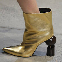 Необычные ботинки на высоком каблуке; женские зимние короткие ботинки; botas Mujer; ботильоны для женщин; Женская обувь в стиле пэчворк; Zapatos De Mujer 2024 - купить недорого