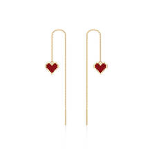 Fashion Romantic Heart Dangle Earrings For Women Anniversary Gift Real 925 Silver Long Line Earrings Drop Shipping With Box 2024 - buy cheap