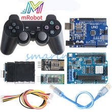 Controle remoto sem fio ps2, kit com controle remoto e bluetooth, placa de motor uno, placa de desenvolvimento para arduino rc gabinete 2024 - compre barato