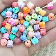 20pcs new blue ling flower matching beads size 8x8mm clay material jewelry accessories and findings top selling items mix colors 2024 - buy cheap