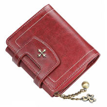New Women Vintage Pendant Wallets Short Leather Women's Purse Zipper Coin Pocket Wallet Card Holder Female Money Bag Small Walet 2024 - buy cheap