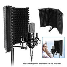 Protetor de microfone para gravação, filtro pop de estúdio profissional dobrável de espuma de alta densidade para isolamento 2024 - compre barato