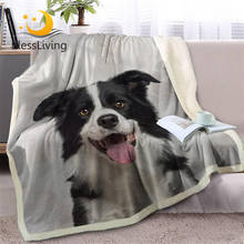 BlessLiving Border Collie Throw Blanket on Sofa 3D Dog Puppy Sherpa Fleece Blanket Animal Bedspreads cobertor 150x200 Dropship 2024 - buy cheap