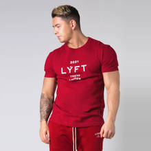 TShirt Men Short Sleeve Shirt Bodybuilding gyms Fitness tees Male Fashion Casual Printed Breathable quick dry Summer Cotton Tops 2024 - buy cheap