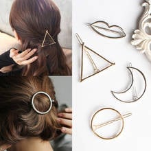 2021 Popular Metal Geometric Hairpins Hair Accessories Women Girl Circle Triangle Moon Hair Clip Barrette Headwear Free Shipping 2024 - buy cheap