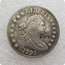 EE. UU. 1797 pecho drapeado Moneda de medio dólar copia monedas conmemorativas-monedas réplica Medallas de monedas coleccionables 2024 - compra barato